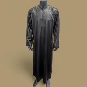 Men's Shiny Black Omani Style Thobes/Jubbah