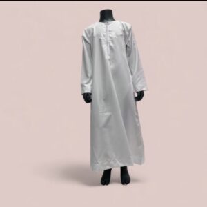 White Cotton Boys Omani Style Thobe/Jubbah