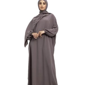 Mauve Instant Hijab Abaya
