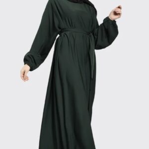 Basic Bottle Green Nida Abaya