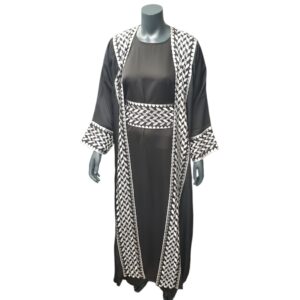 Midnight Majesty -- Embroidered Elegance Abaya