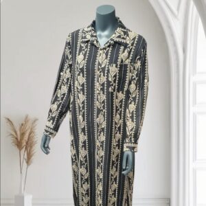 Noor Lines -- Embroidered Long Shirt Dress