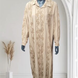 Desert Loom -- Embroidered Long Shirt Dress