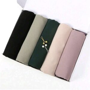 premium Chiffon hijab gift box 5 hijabs