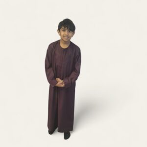 Plum Omani Style Boys Thobe/Jubbah