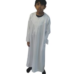 Off White shiny boys thobe Omani Style