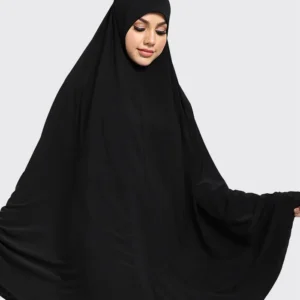 Black Plain Jersey Burkah